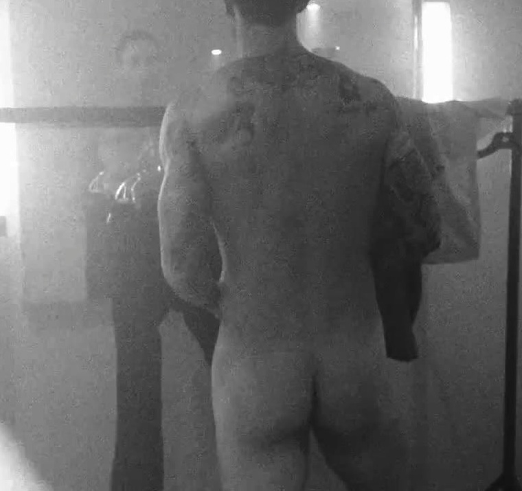 Adam Levine completely nude outdoors