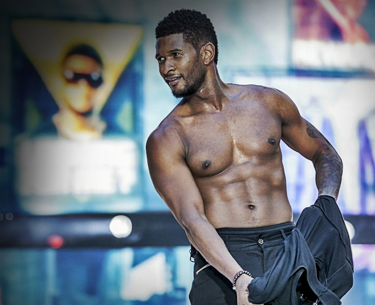 Usher Takes His Shirt Off (And Then Some) .